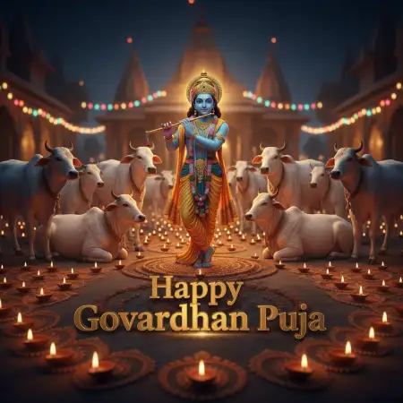 Latest Happy Govardhan Puja 2025 Greetings And Messages - Free Happy Govardhan Puja 2025 Download