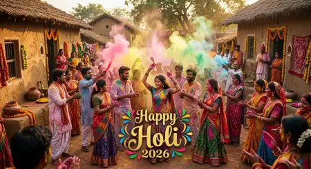latest happy holi wishes 2026 for facebook post caption