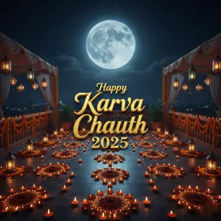 Latest Happy Karva Chauth 2025 Greeting Card - Free Card Download