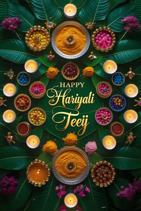 Latest Hariyali Teej Poster Design 2025 - Free Happy Hariyali Teej Download