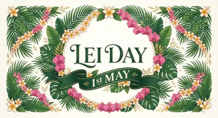 Lei Day 2026 Floral Frame Vector - Free Lei Day 2026 Download