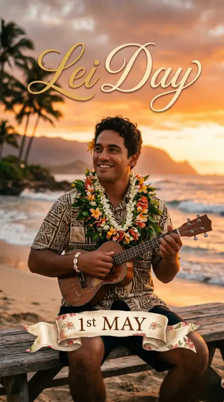 Lei Day 2026 Modern Invitation Design - Free Lei Day 2026 Download