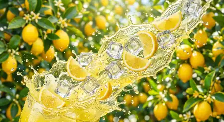 Lemon Juice Fruit Splash Background - Free Lemon Juice Background Download
