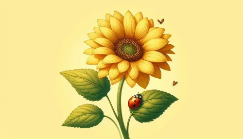 light yellow background with sun flower