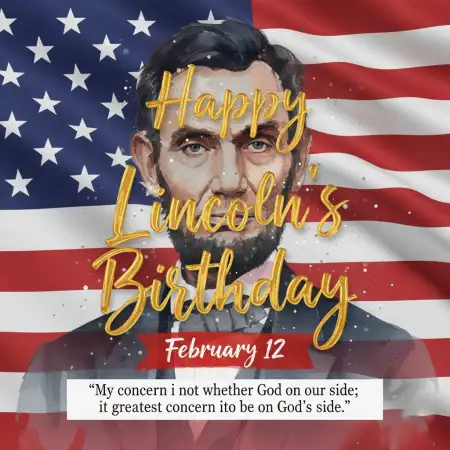 Lincolns Birthday American Flag Background - Free Happy Lincolns Birthday Download