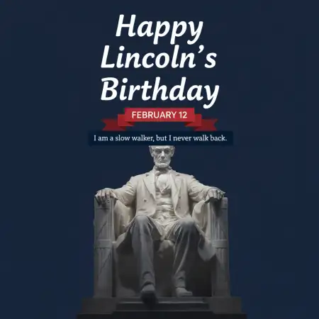 Lincolns Birthday Commemorative Design - Free Happy Lincolns Birthday Download
