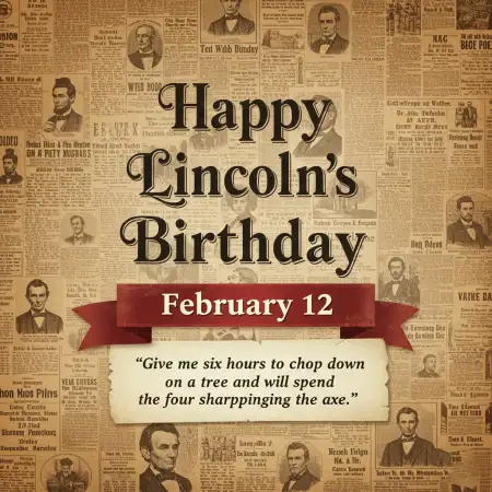 Lincolns Birthday Vintage Illustration - Free Happy Lincolns Birthday Download
