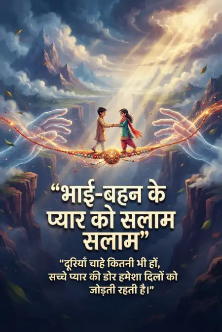 Free Long Distance Sister Raksha Bandhan Emotional Wishes Hindi Creative Poster Image Download
