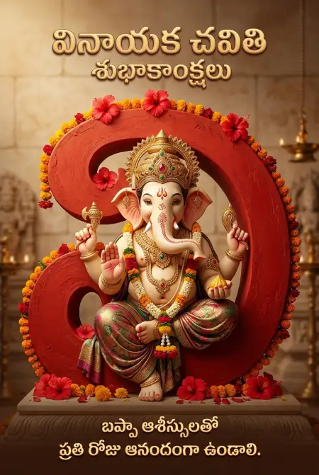 Lord Ganesha Blessing Wishes In Telugu