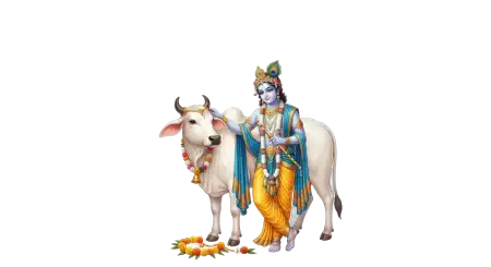 Free Lord Krishna With Cow Png Janmashtami 2026 Transparent PNG Download