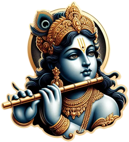 lord krishna with flute png image with transparent background