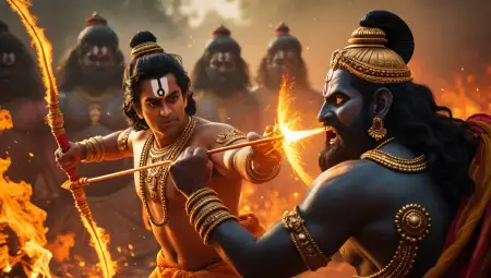 Lord Ram Aiming Bow Arrow At Ravana - Free Arrow Download