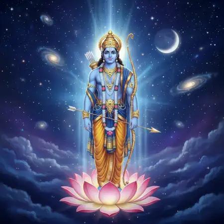 Lord Rama Dark Blue Background Hd - Free Background Download
