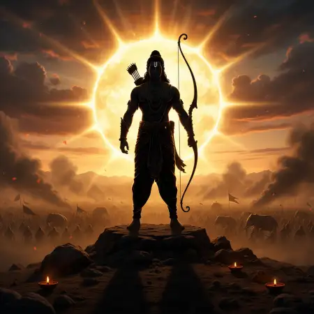 Lord Rama Glowing Aura Background - Free Background Download