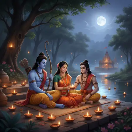 Lord Rama Ramayan Background Illustration - Free Background Download