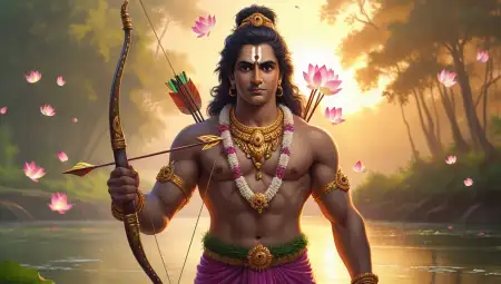 Lord Rama With Bow And Arrow Vector Art - Free Vector Download