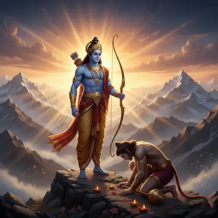 Lord Rama With Bow Background Transparent - Free Background Download