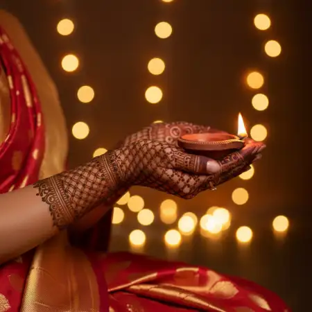 Lotus Flower Karva Chauth Mehndi Design - Free Karva Chauth Mehndi Design Download