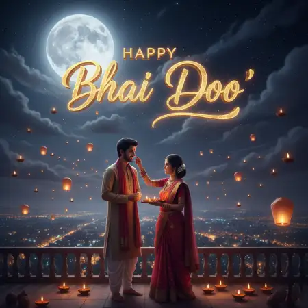 Lovely Happy Bhai Dooj 2025 Wishes For Bhaiya And Bhabhi - Free Happy Bhai Dooj 2025 Wishes Download