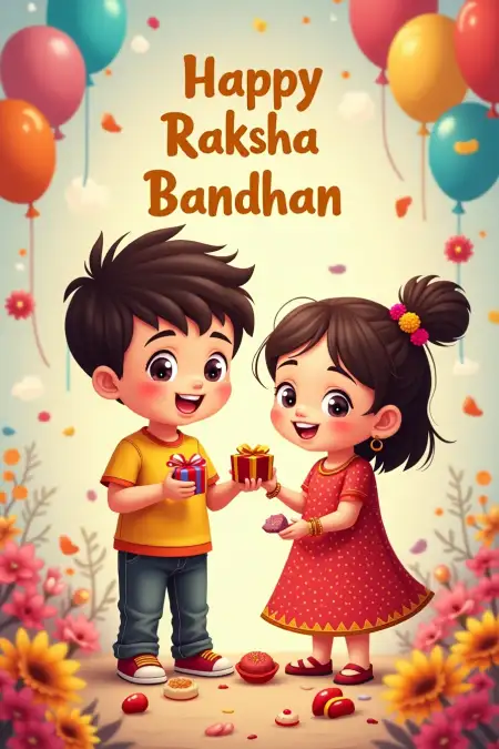 Lovely Messages For Children On Raksha Bandhan - Free Raksha Bandhan Wishes Download