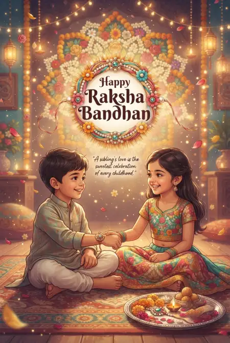 Free Lovely Rakhi Messages Celebrating Sibling Love Image Download