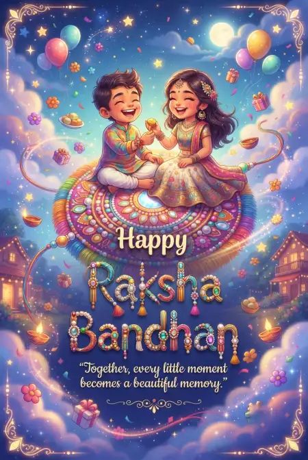 Free Lovely Raksha Bandhan Wishes For Kids Image Download