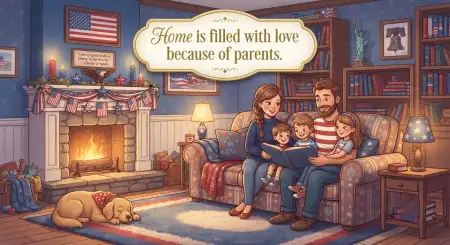 Loving Parents Illustration - Free American Parents Day 2026 Download