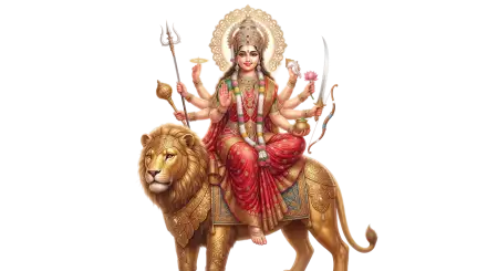 maa chandraghanta riding tiger png hd - Maa Durga Png