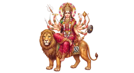 maa durga lion vahan png high quality - Maa Durga Png
