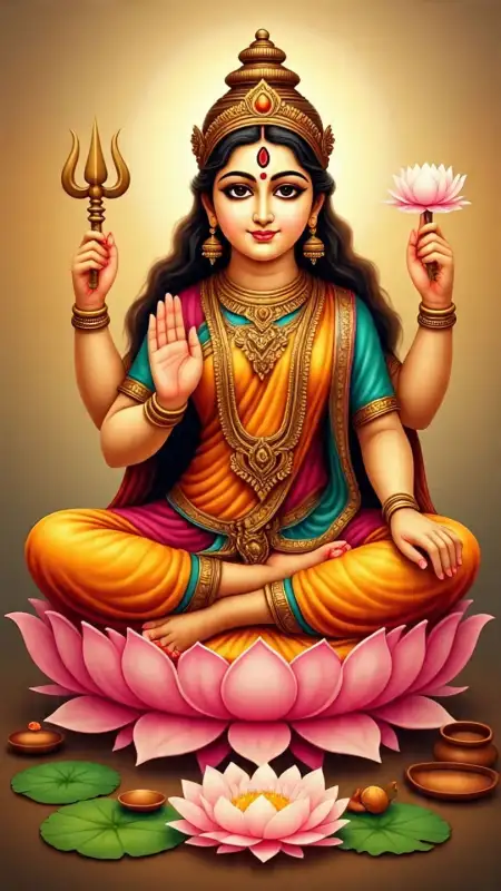 Maa Durga Photo With Temple Background - Free Background Download