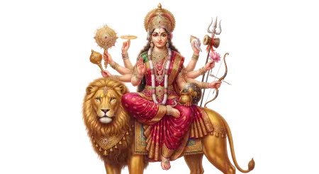 maa durga with diya and flowers png - Maa Durga Png
