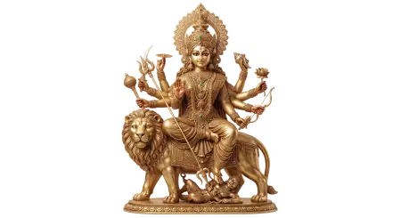 maa durga with glowing divine aura png - Maa Durga Png