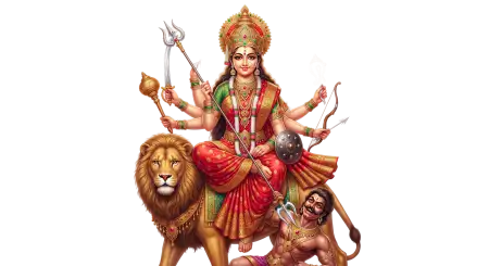 maa durga with lion and trishul png - Maa Durga Png