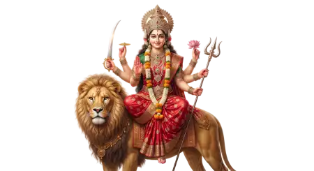maa katyayani riding lion png transparent - Maa Durga Png