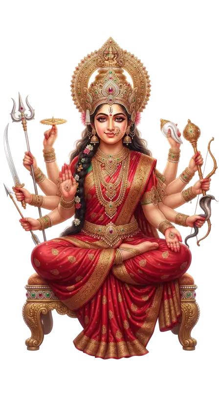 maa kushmanda eight arms png transparent - Maa Durga Png