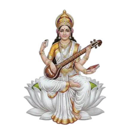 Free Maa Saraswati Png Transparent Background PNG Image Download