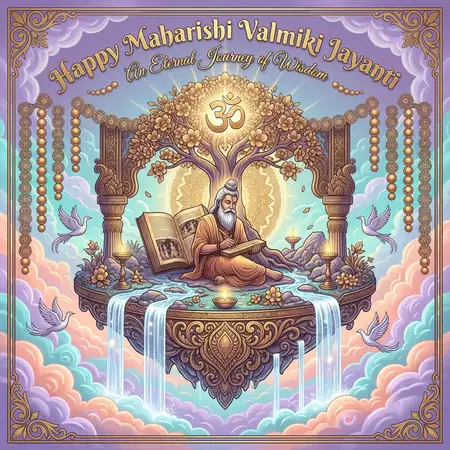 maharishi valmiki jayanti 2026 valmiki ji golden illustration - Happy Maharishi Valmiki Jayanti 2026