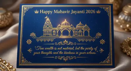 Mahavir Jayanti 2026 Greeting Card Wishes Text - Free Wishes Download