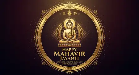 Free Mahavir Jayanti 2026 Poster Design With Golden Typography Image Download