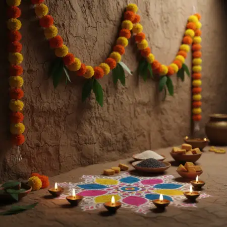 Free Makar Sankranti Background With Diyas Background Download