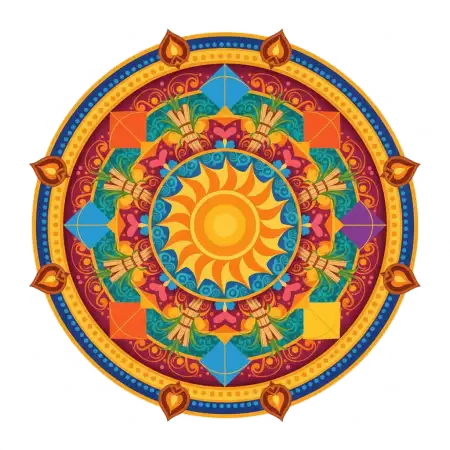 Free Makar Sankranti Rangoli Png PNG Image Download