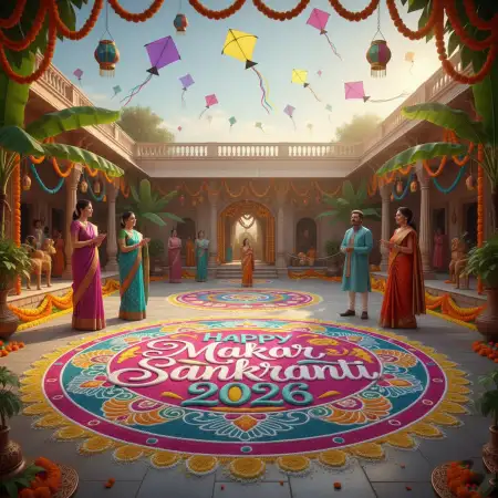 Free Makar Sankranti Wishes Short Message 2026 Background Download