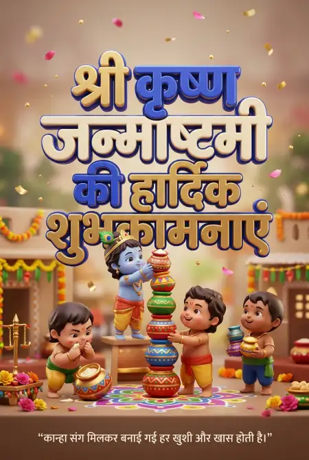 Makhan Chor Janmashtami Wishes In Hindi - Free Shri Krishna Janmashtami Ki Hardik Shubhkamnaye In Hindi Download