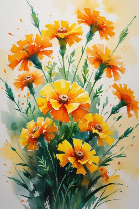 Marigold Flower Craft Ideas For School Project - Free Marigold Flower Download