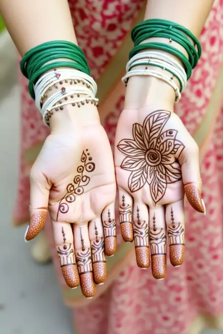 Mehndi Design With Name For Sawan Vrat - Free Sawan Somwari Mehndi Design Download