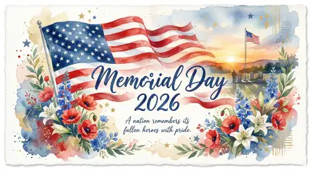 Free Memorial Day 2026 American Flag Poster Templates Background Image Download