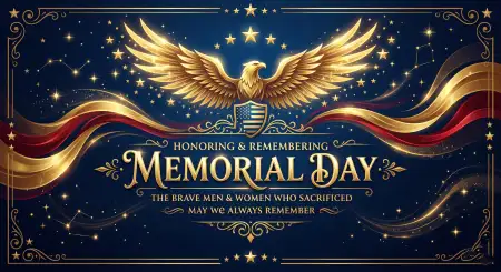 Free Memorial Day 2026 Elegant Patriotic Graphics Background Image Download