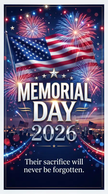 Free Memorial Day 2026 Hd Patriotic Poster Templates Background Image Download