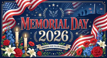 Free Memorial Day 2026 Patriotic Banner Design Background Image Download