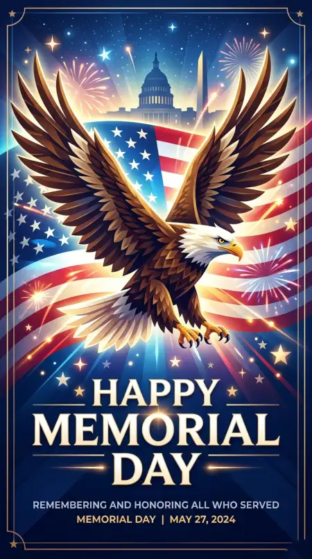 Memorial Day 2026 Patriotic Eagle Wallpaper - Free Memorial Day 2026 Download